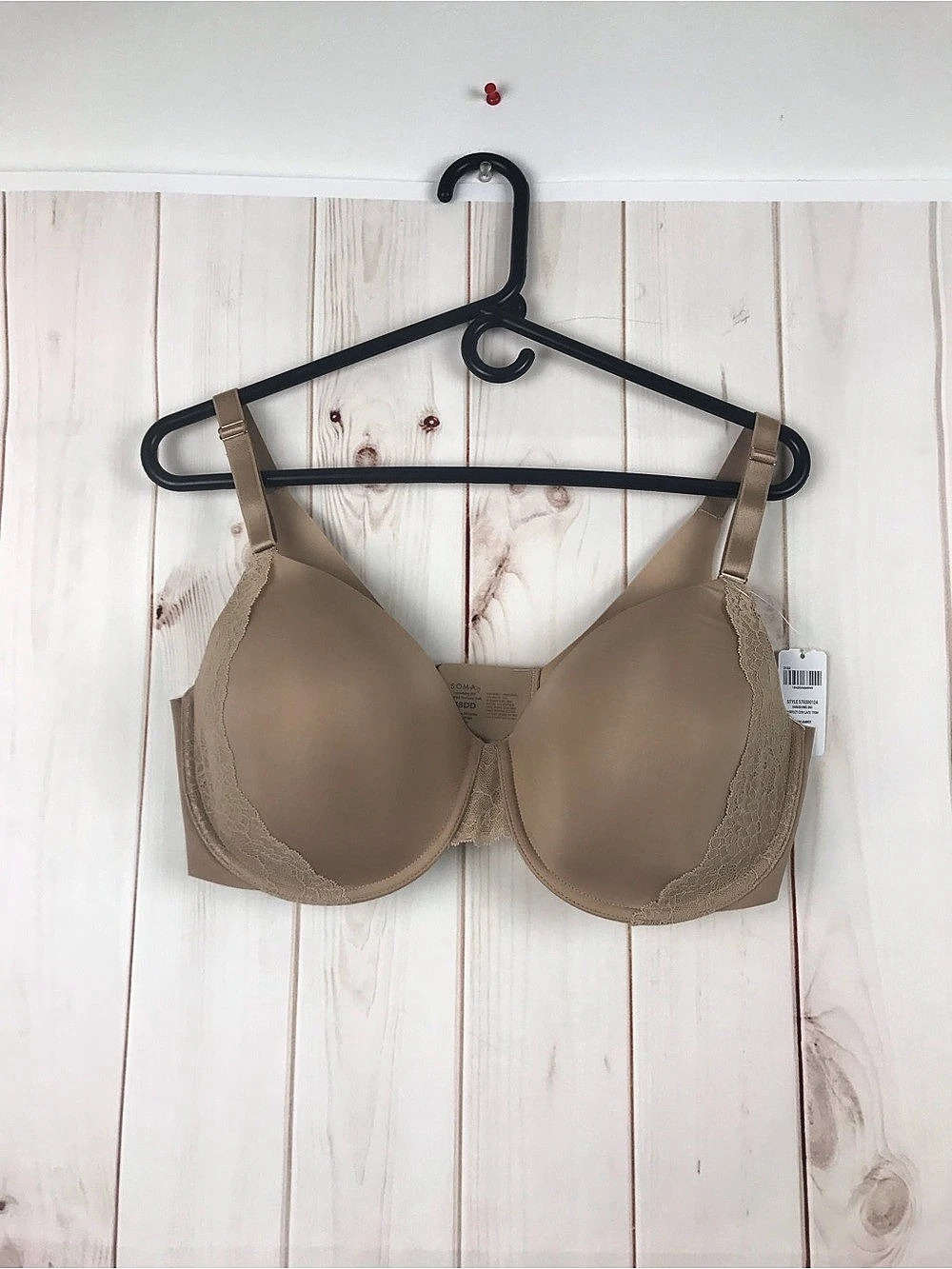 Soma Vanishing 360 Perfect Coverage Bra with Lace Trim Lace Bra Brown 38DD